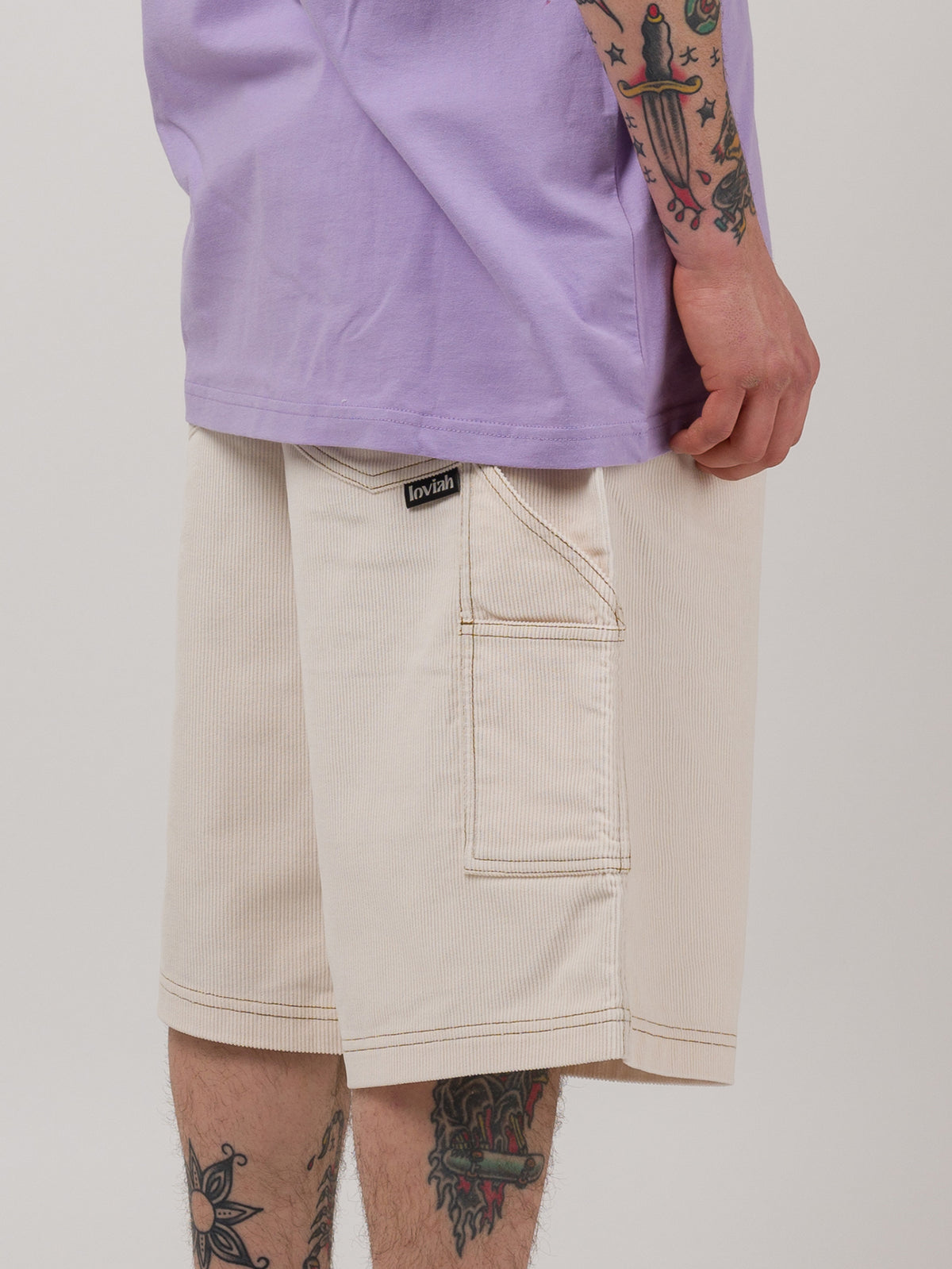 CORD SHORTS Off White