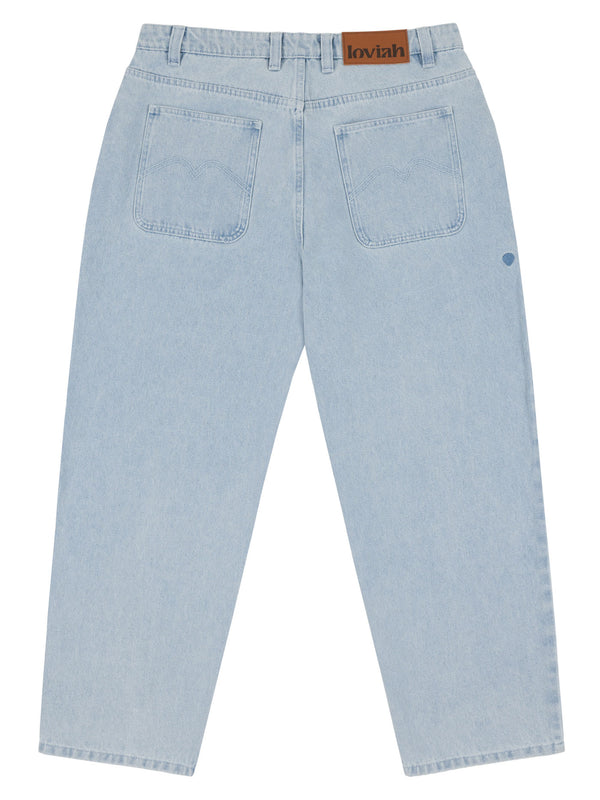 1990 BAGGY DENIM PANTS | WHITE BLUE WASH