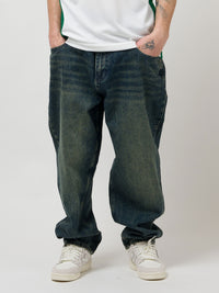 1990 BAGGY 5 POCKET DENIM PANTS | PINE ENZYME WASH
