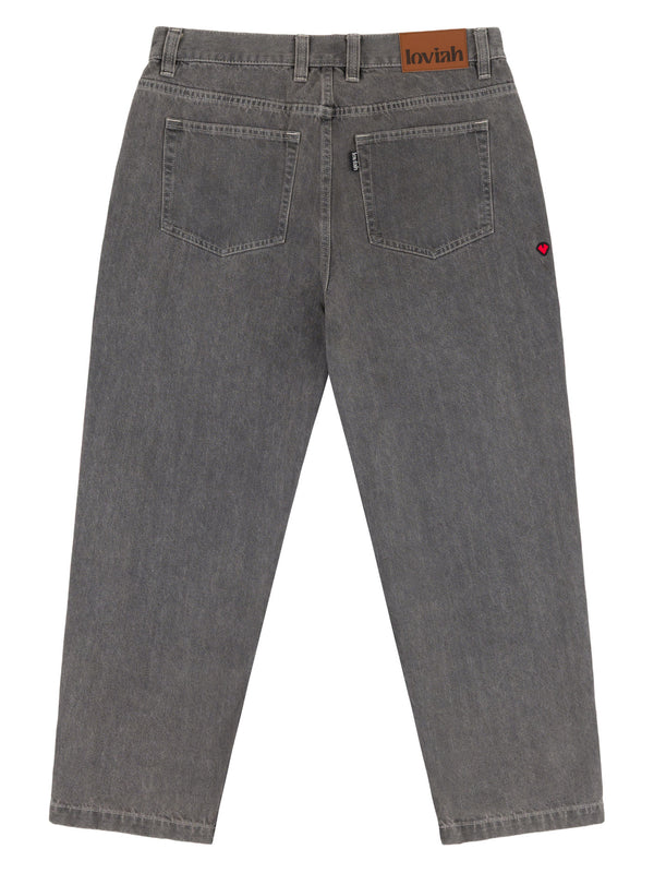 OG BAGGY 5 POCKET DENIM PANTS | GREY STONEWASH 