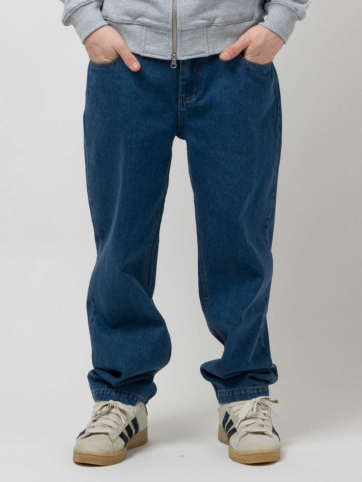 OG BAGGY 5 POCKET DENIM PANTS | Medium Indigo Wash