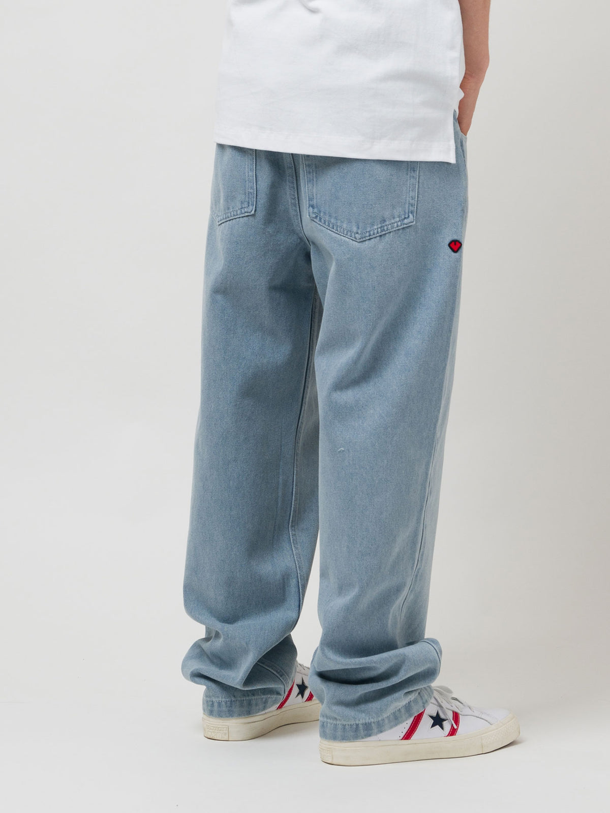OG BAGGY 5 POCKET DENIM PANTS | WHITE BLUE WASH
