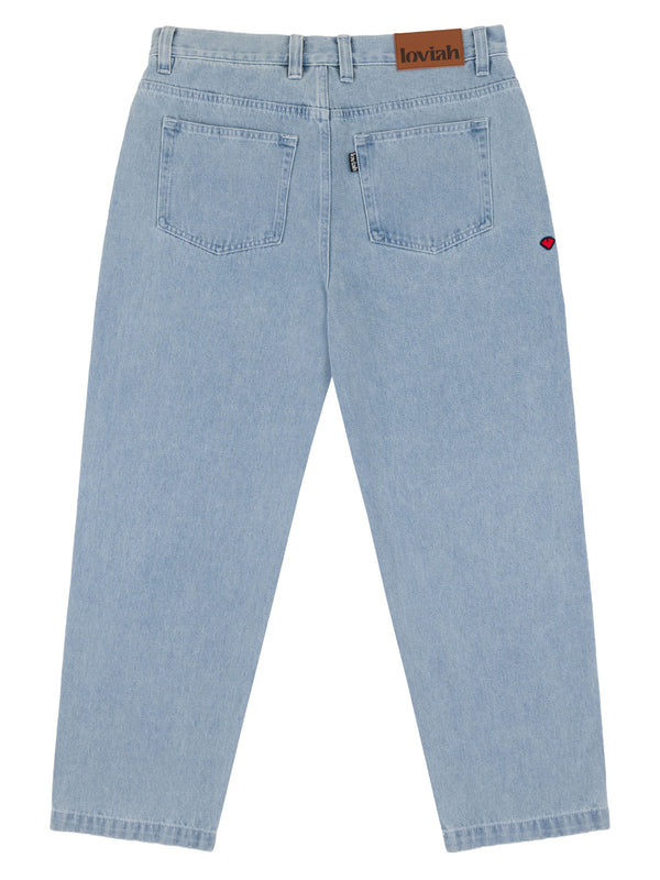 OG BAGGY 5 POCKET DENIM PANTS | WHITE BLUE WASH