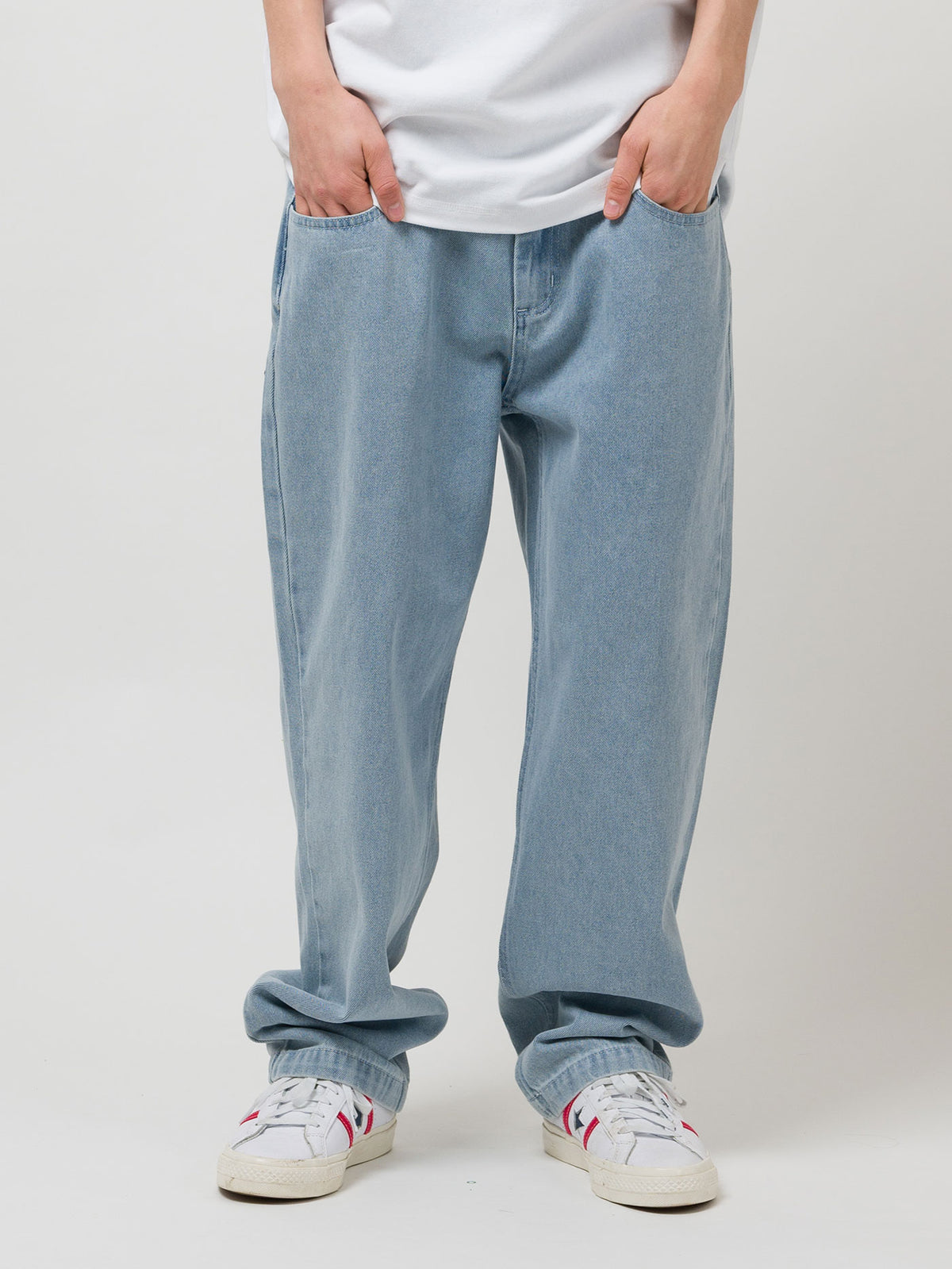 OG BAGGY 5 POCKET DENIM PANTS | WHITE BLUE WASH