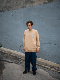 L POCKET CREWNECK TAN