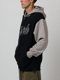 BASEBALL ZIP UP HOODIE BLACK 