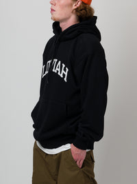 COLLEGIATE FELT HOODIE BLACK 