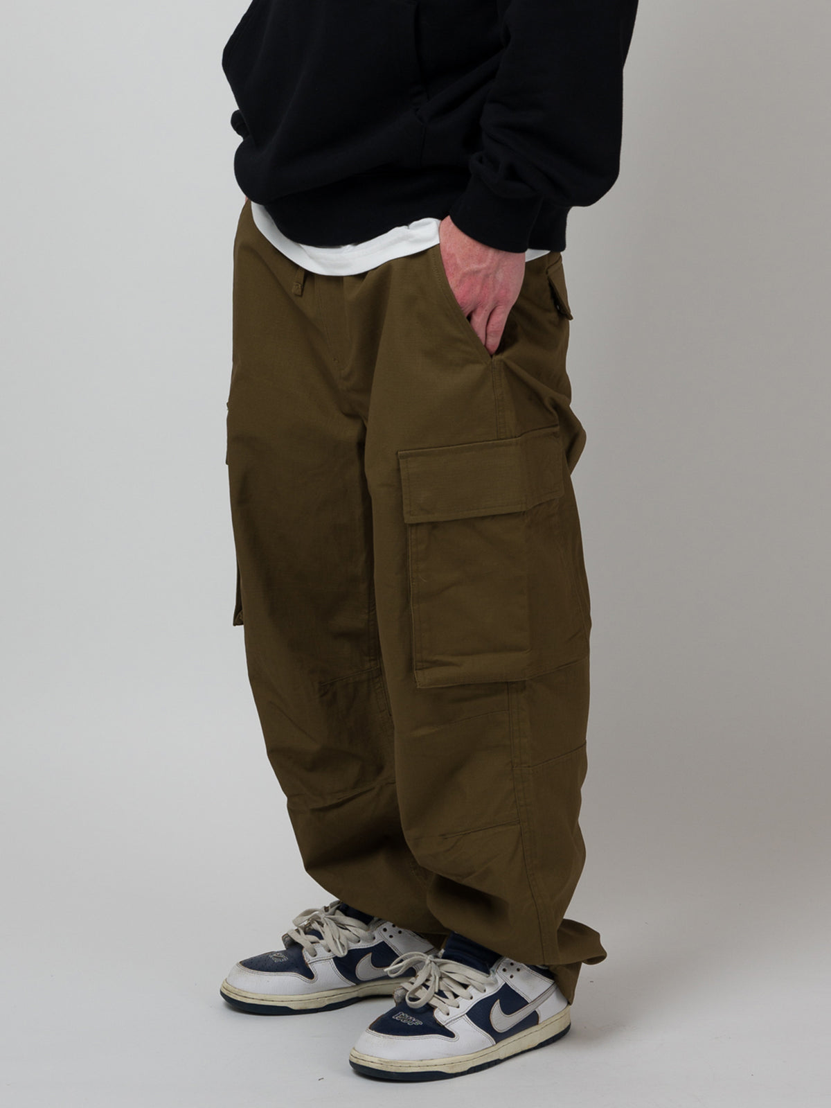 RIPSTOP CARGO PANTS DARK GREEN