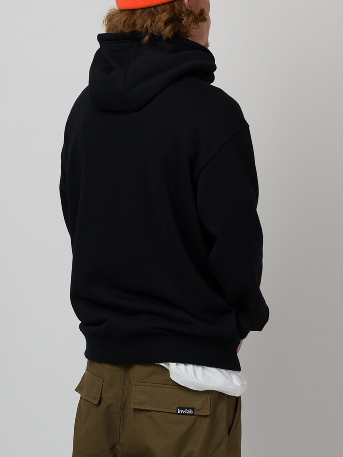 COLLEGIATE FELT HOODIE BLACK 