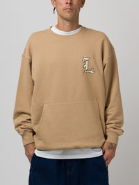 L POCKET CREWNECK TAN