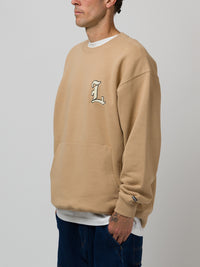 L POCKET CREWNECK TAN