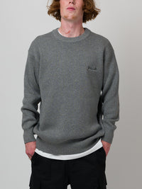 EMBROIDERY KNIT SWEATER BLACK/GREY