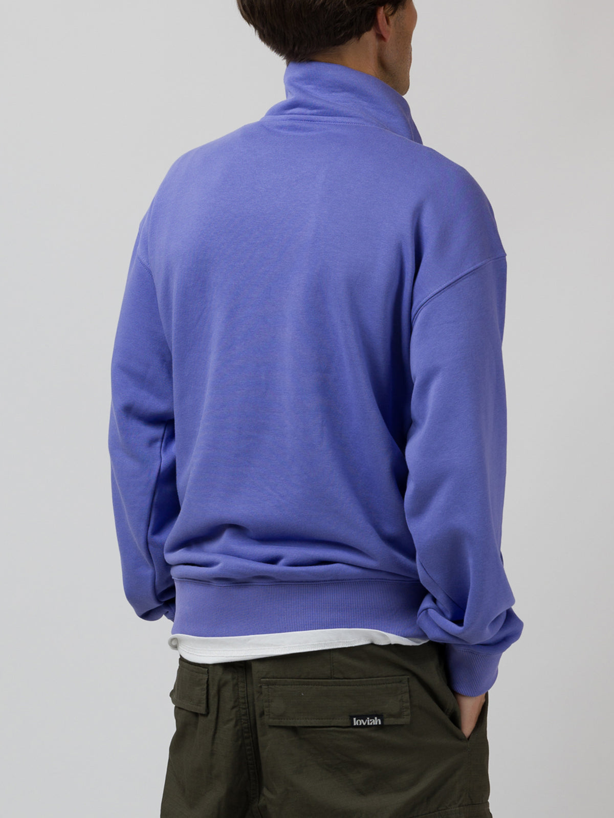 OVERLAP 1/4 ZIP SWEATER ULTRAVIOLET