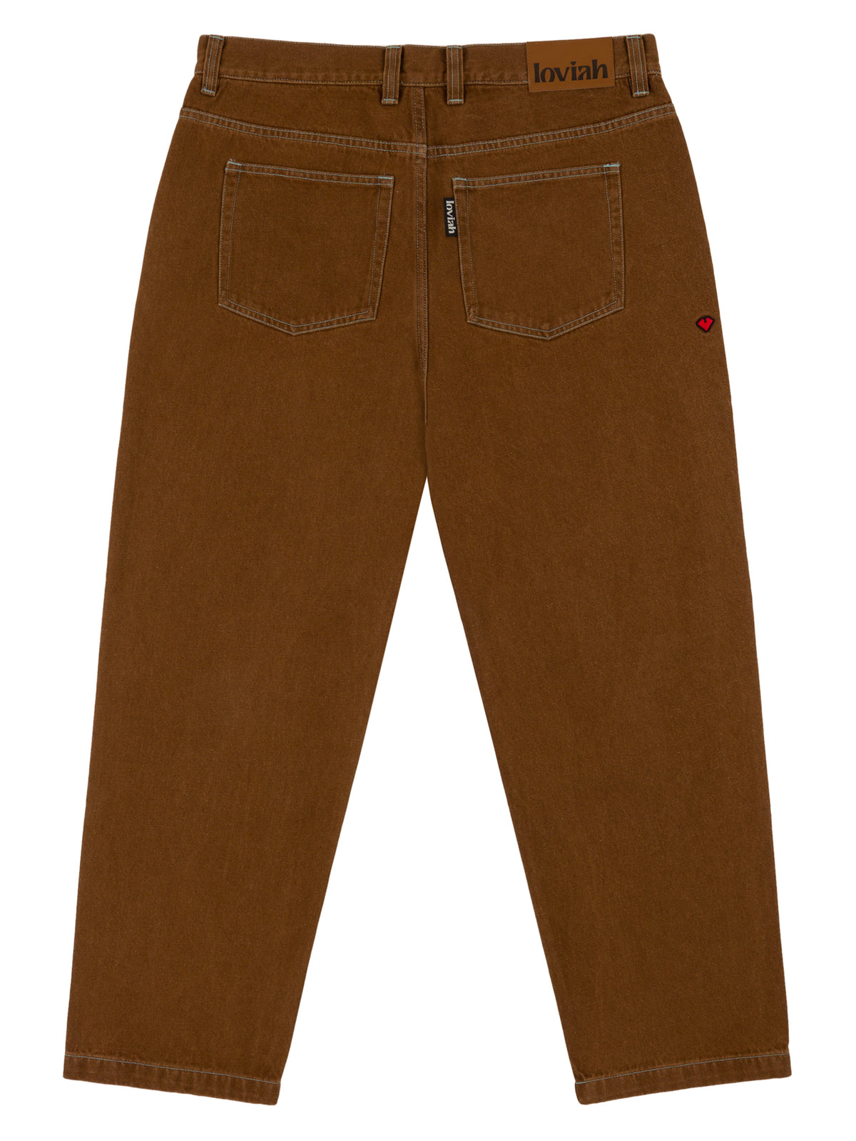 5 POCKET DENIM PANTS Brown/Baby Blue