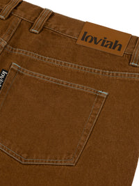 5 POCKET DENIM PANTS Brown/Baby Blue