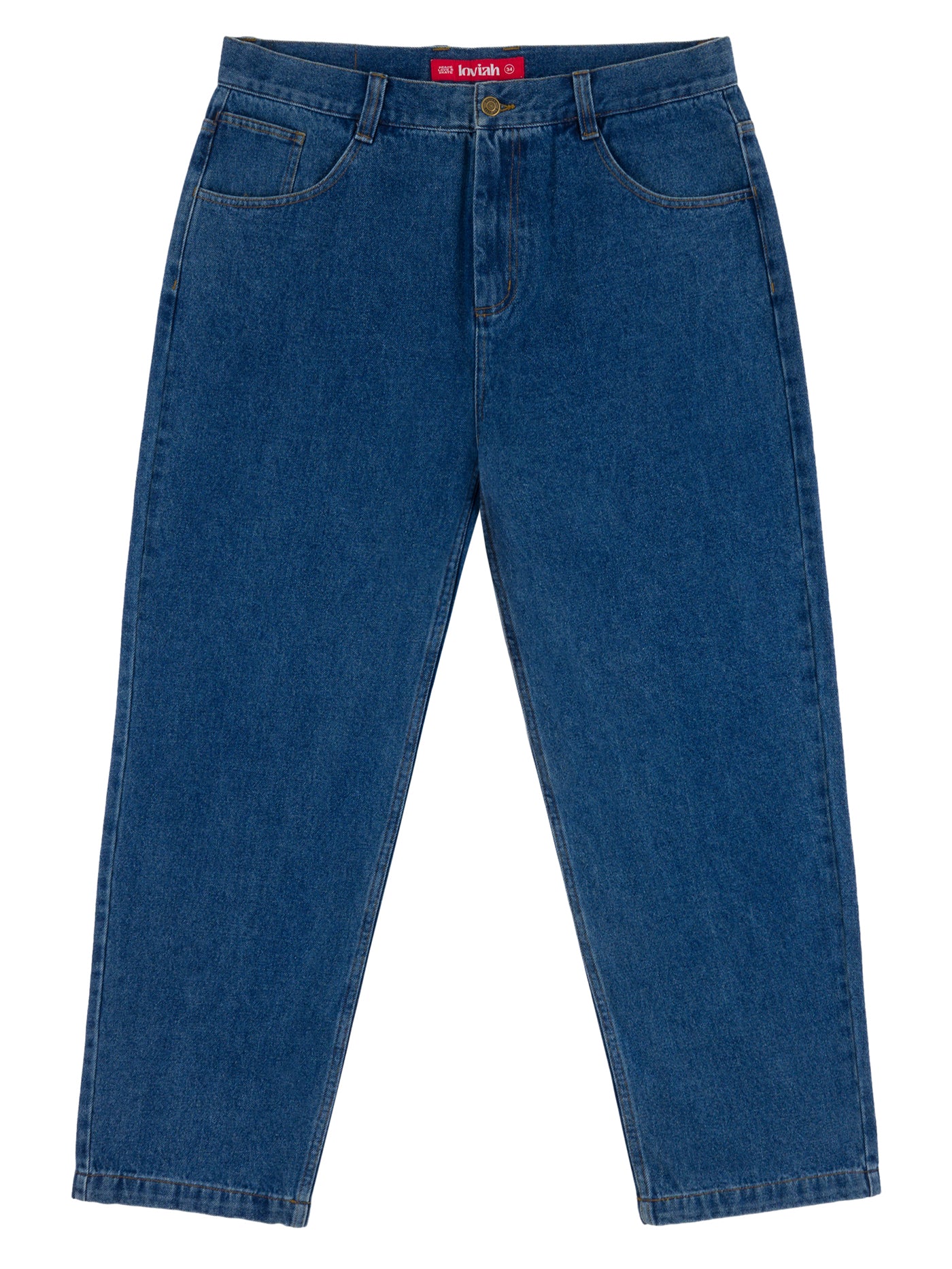 Shop Blue 5 Pocket Baggy Pant Denim Online 