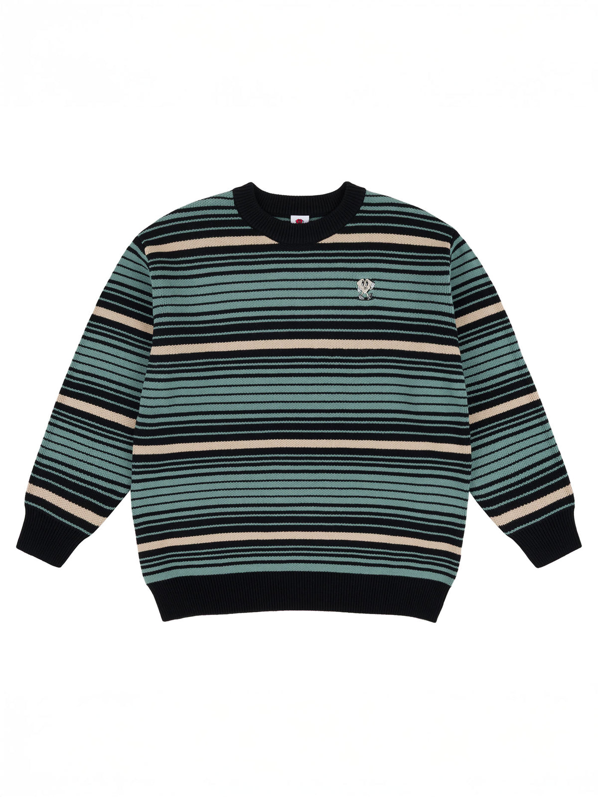 STRIPED KNIT SWEATER | CREAM/BLACK