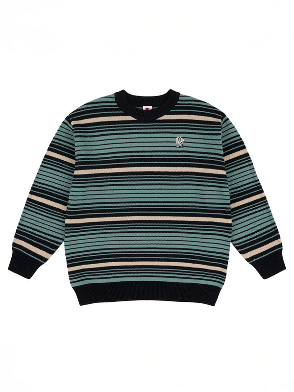 STRIPED KNIT SWEATER | CREAM/BLACK