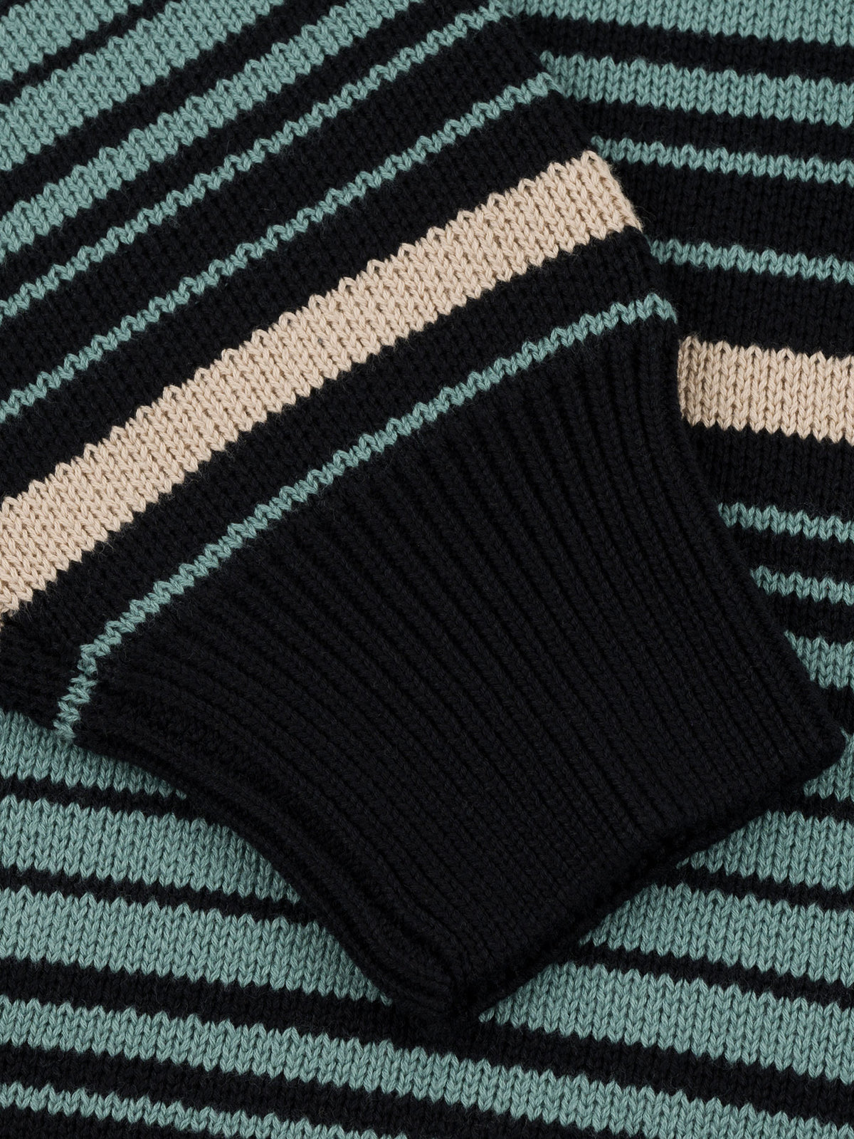 STRIPED KNIT SWEATER | CREAM/BLACK