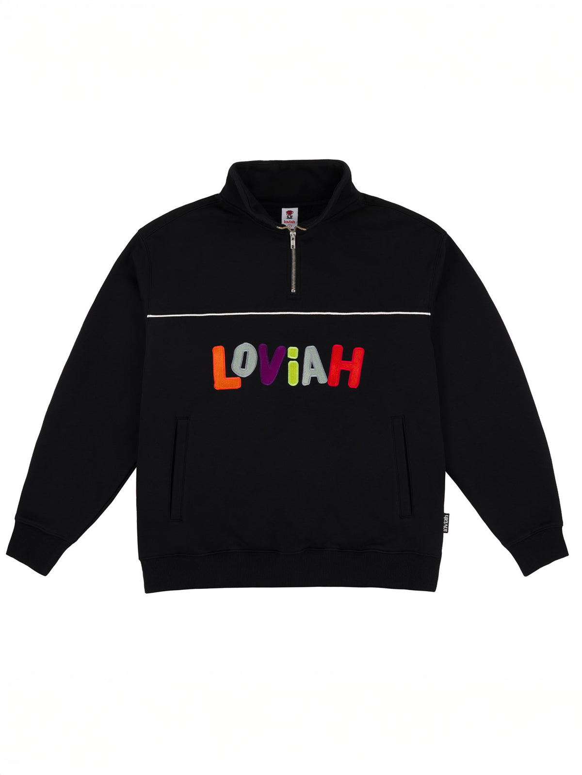 FLEECE MOCKNECK HENLEY | BLACK