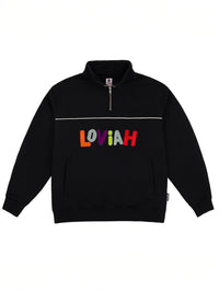 FLEECE MOCKNECK HENLEY | BLACK