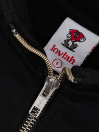 FLEECE MOCKNECK HENLEY | BLACK