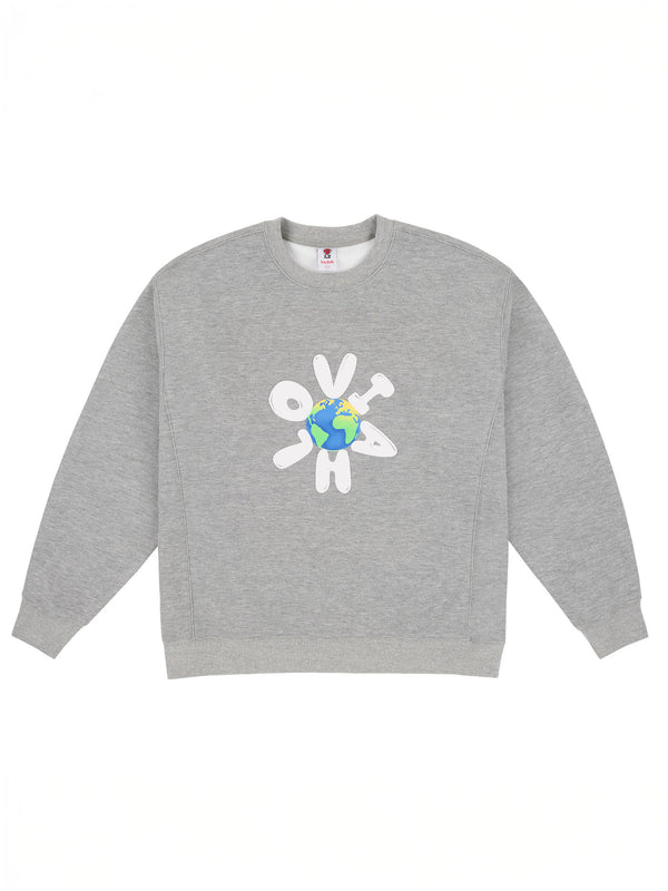 PLANET PUFF CREWNECK | HEATHER GREY