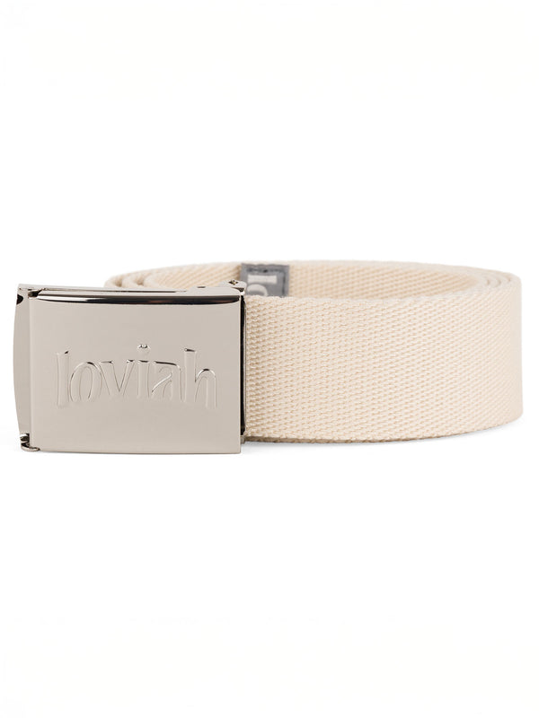 CHROME WEBBING BELT | CREAM