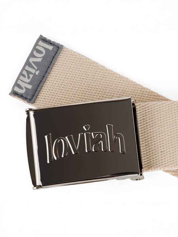 CHROME WEBBING BELT | CREAM