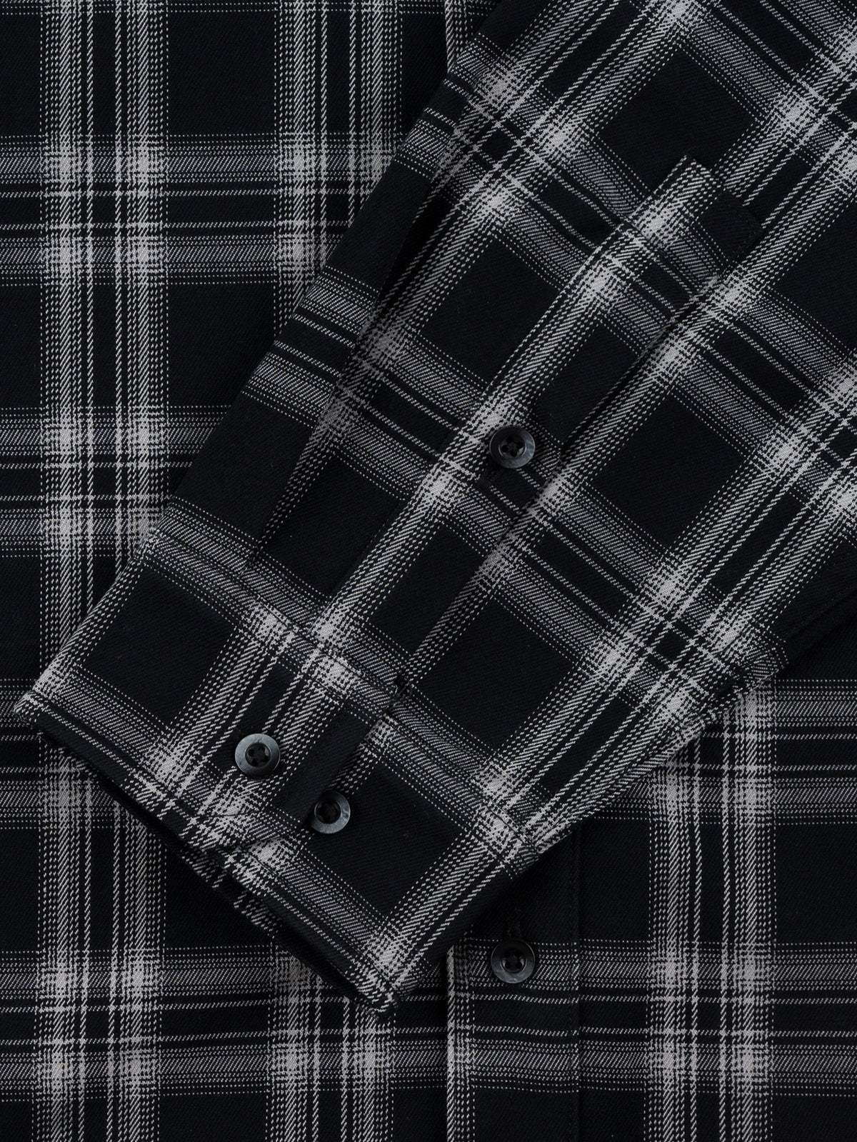 BASIC FLANNEL BUTTON UP SHIRT BLACK