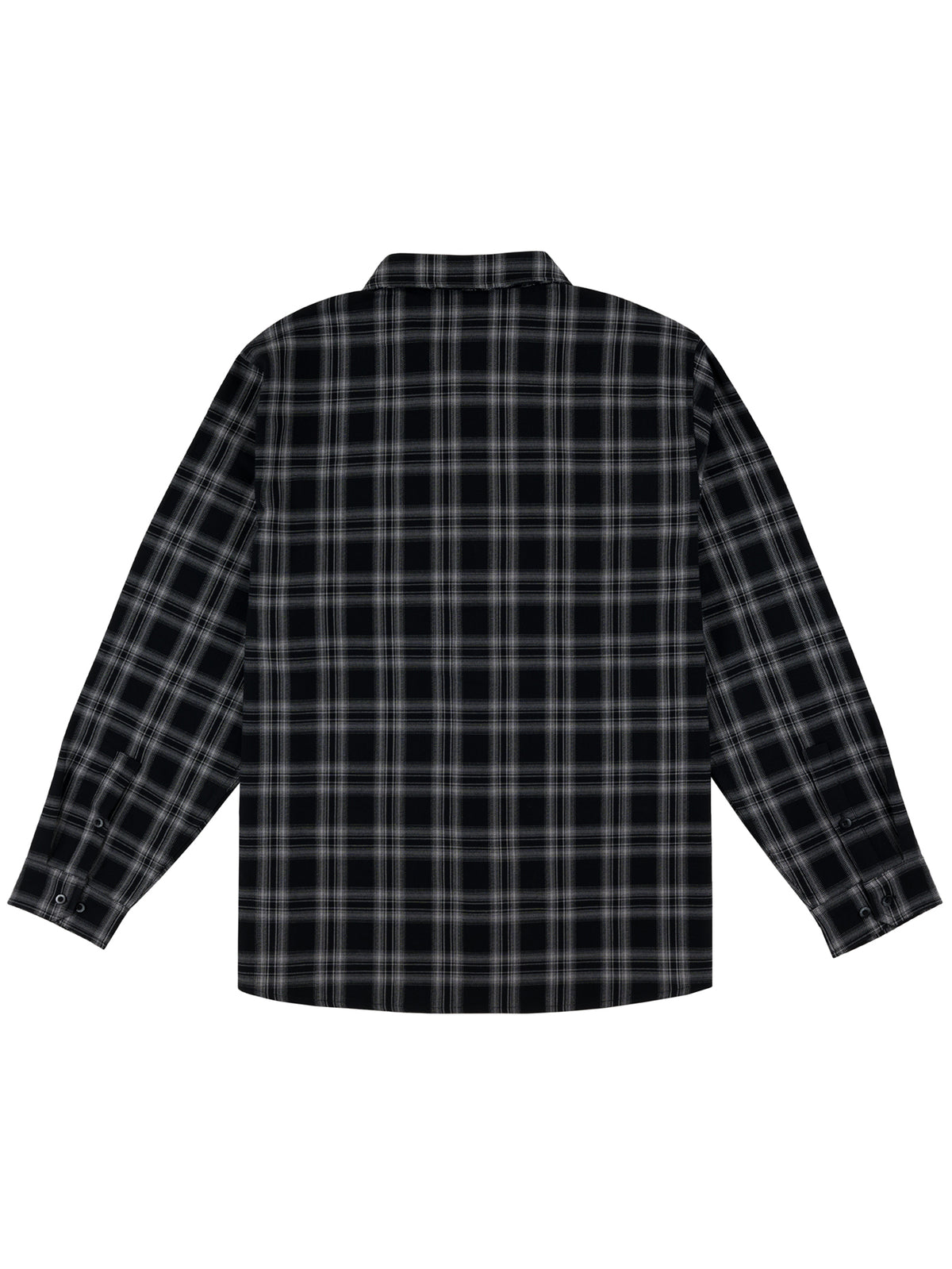 BASIC FLANNEL BUTTON UP SHIRT BLACK