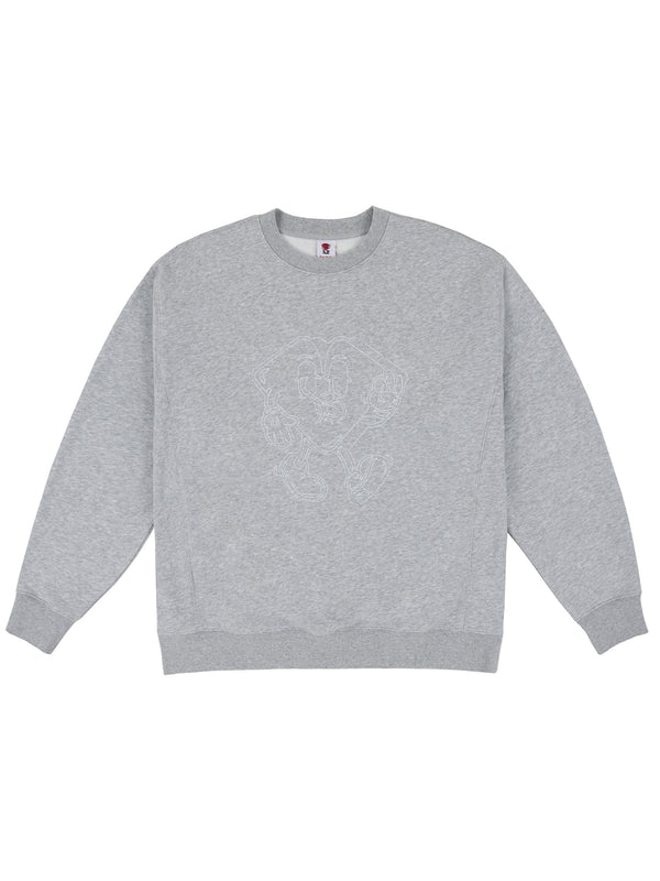 SEWN HEARTMAN CREWNECK HEATHER GREY