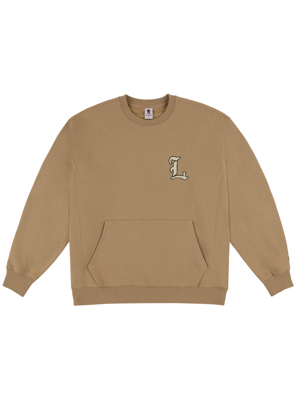 L POCKET CREWNECK TAN