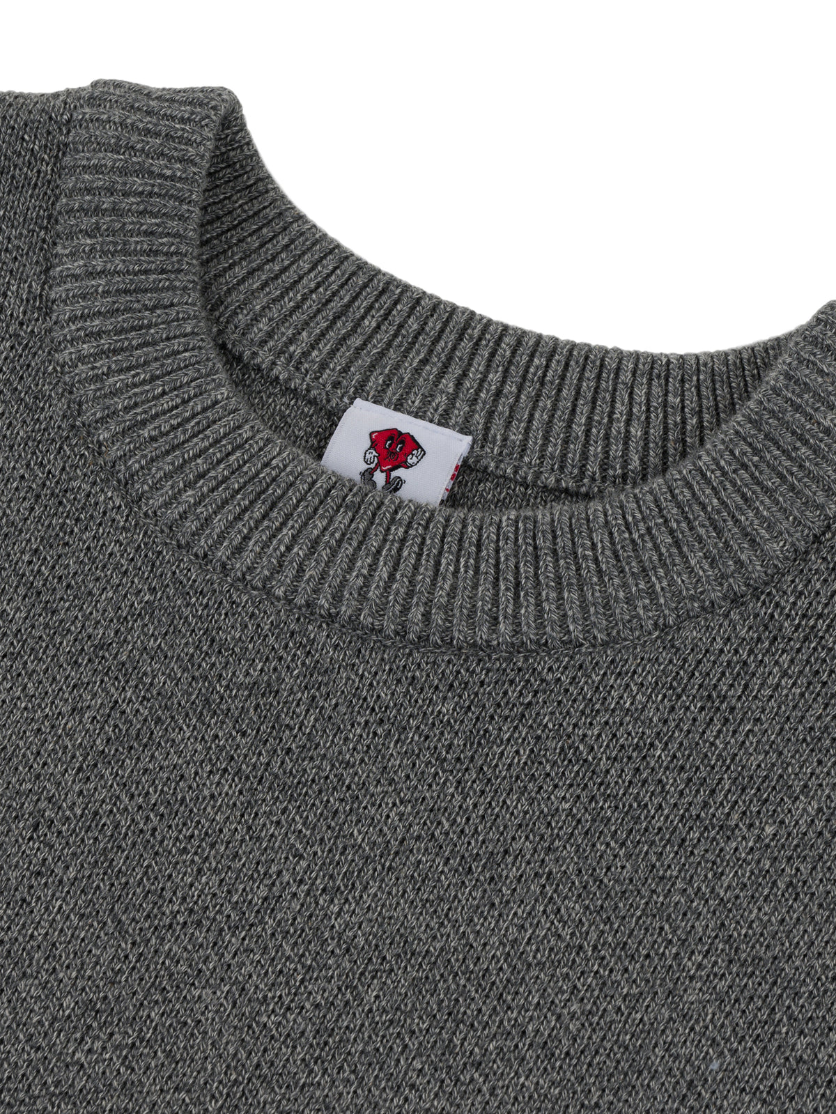 EMBROIDERY KNIT SWEATER BLACK/GREY