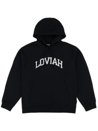 COLLEGIATE FELT HOODIE BLACK 