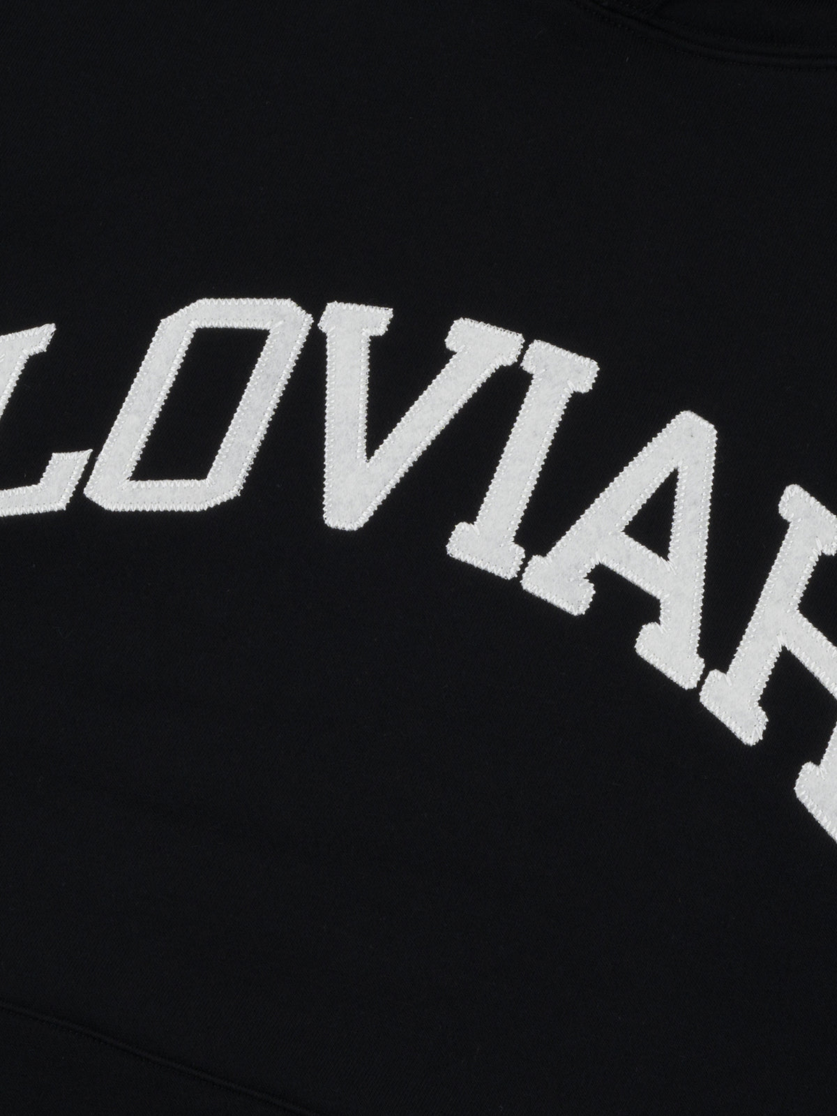 COLLEGIATE FELT HOODIE BLACK 