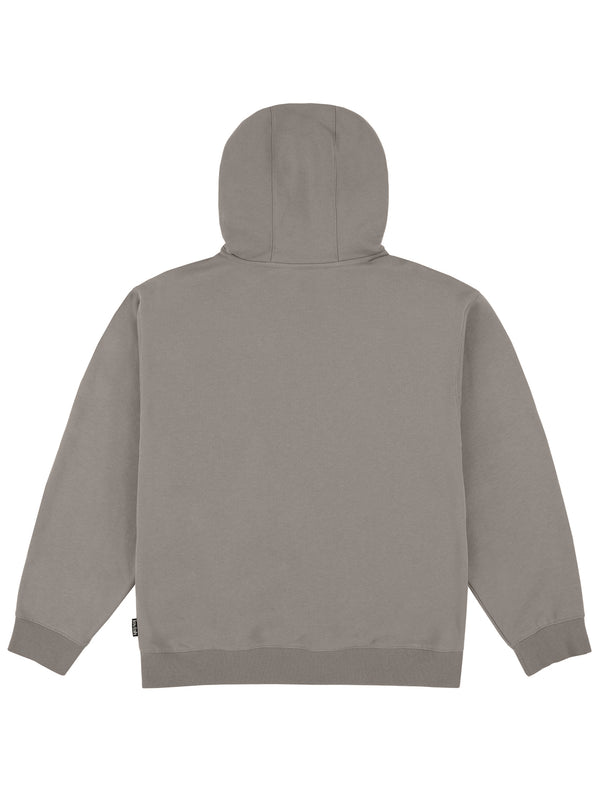 COLLEGIATE FELT HOODIE CEMENT