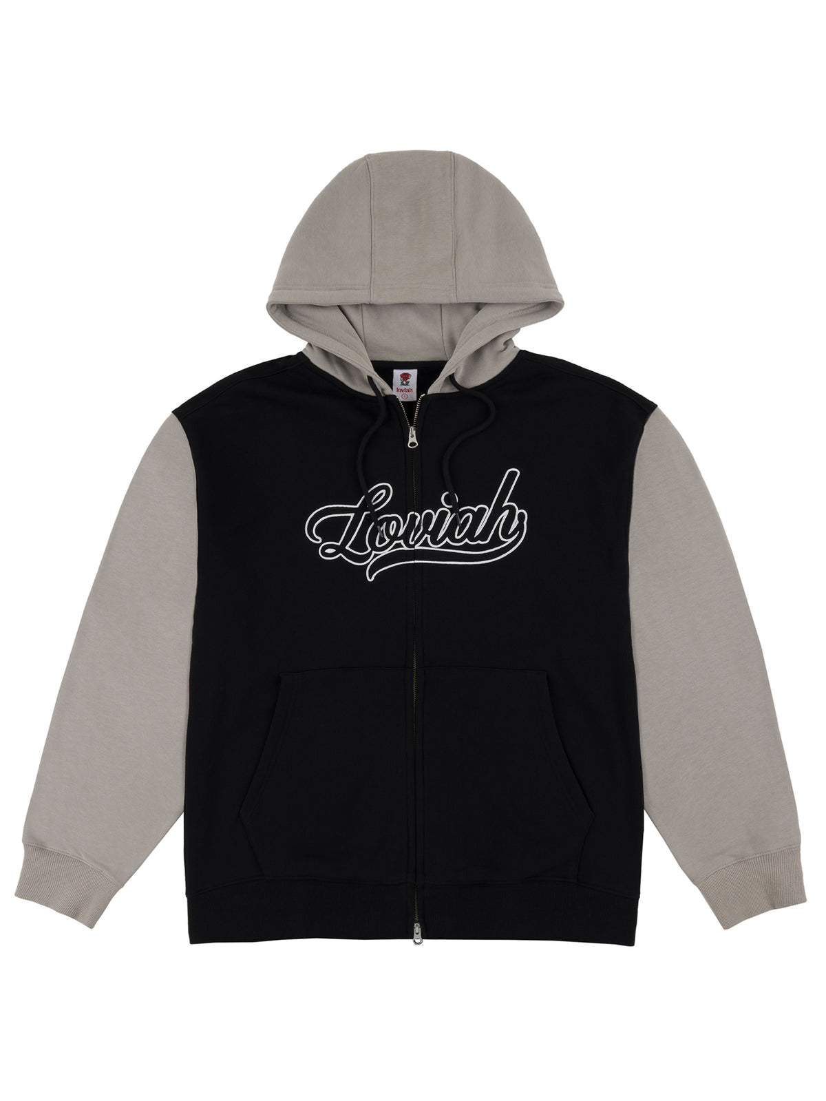 BASEBALL ZIP UP HOODIE BLACK 