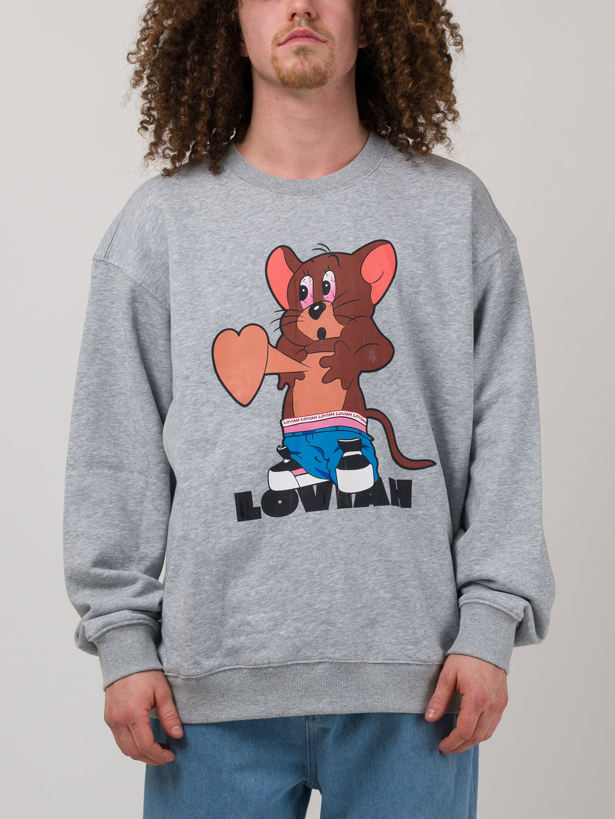 JERRY CREWNECK Heather Grey