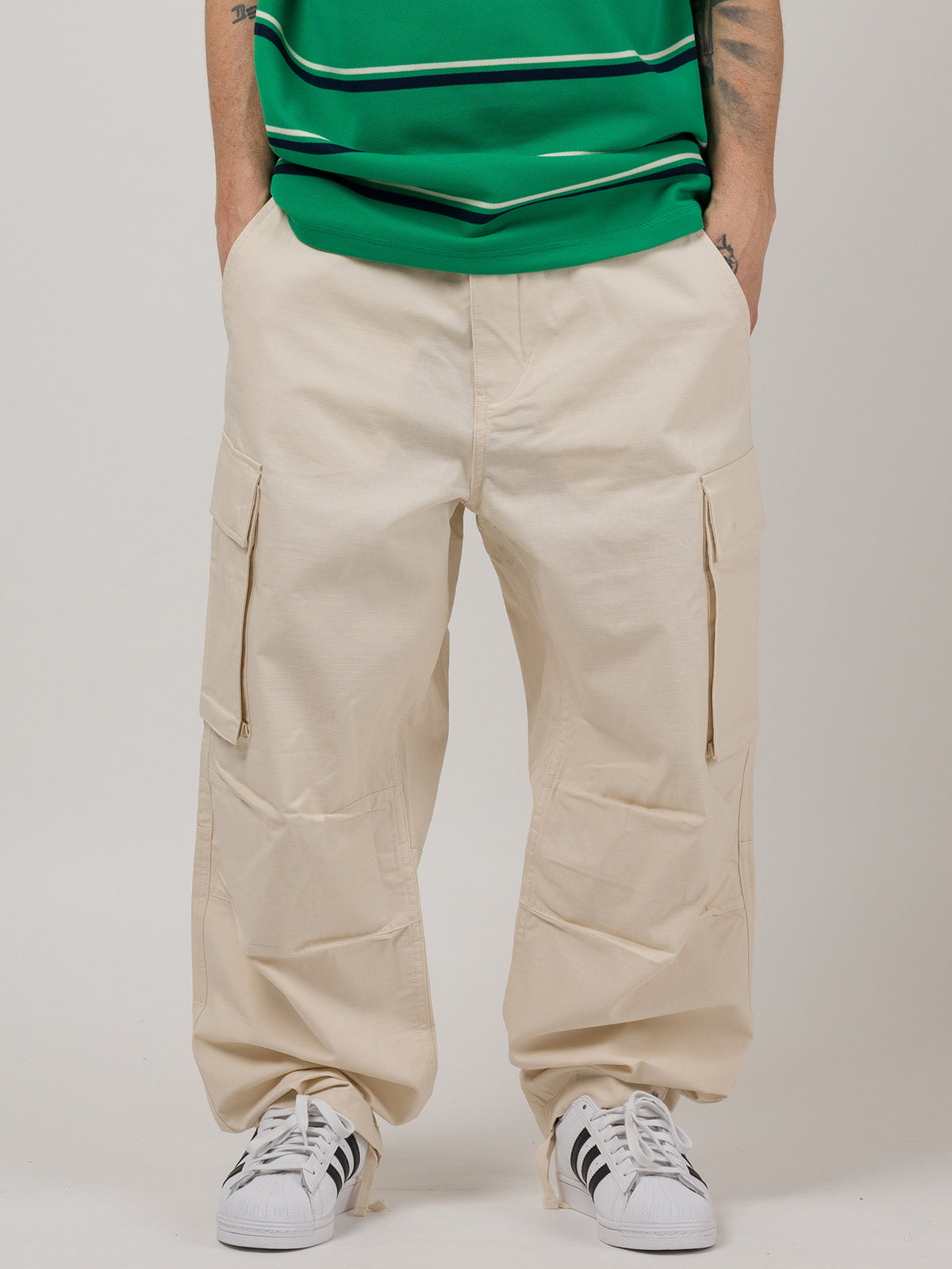 RIPSTOP CARGO PANTS White