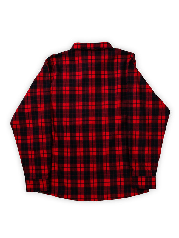 Button Up Shirt Flannel Red Navy