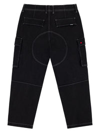 HEAVY DUTY CARGO DENIM PANTS | BLACK WASH DENIM
