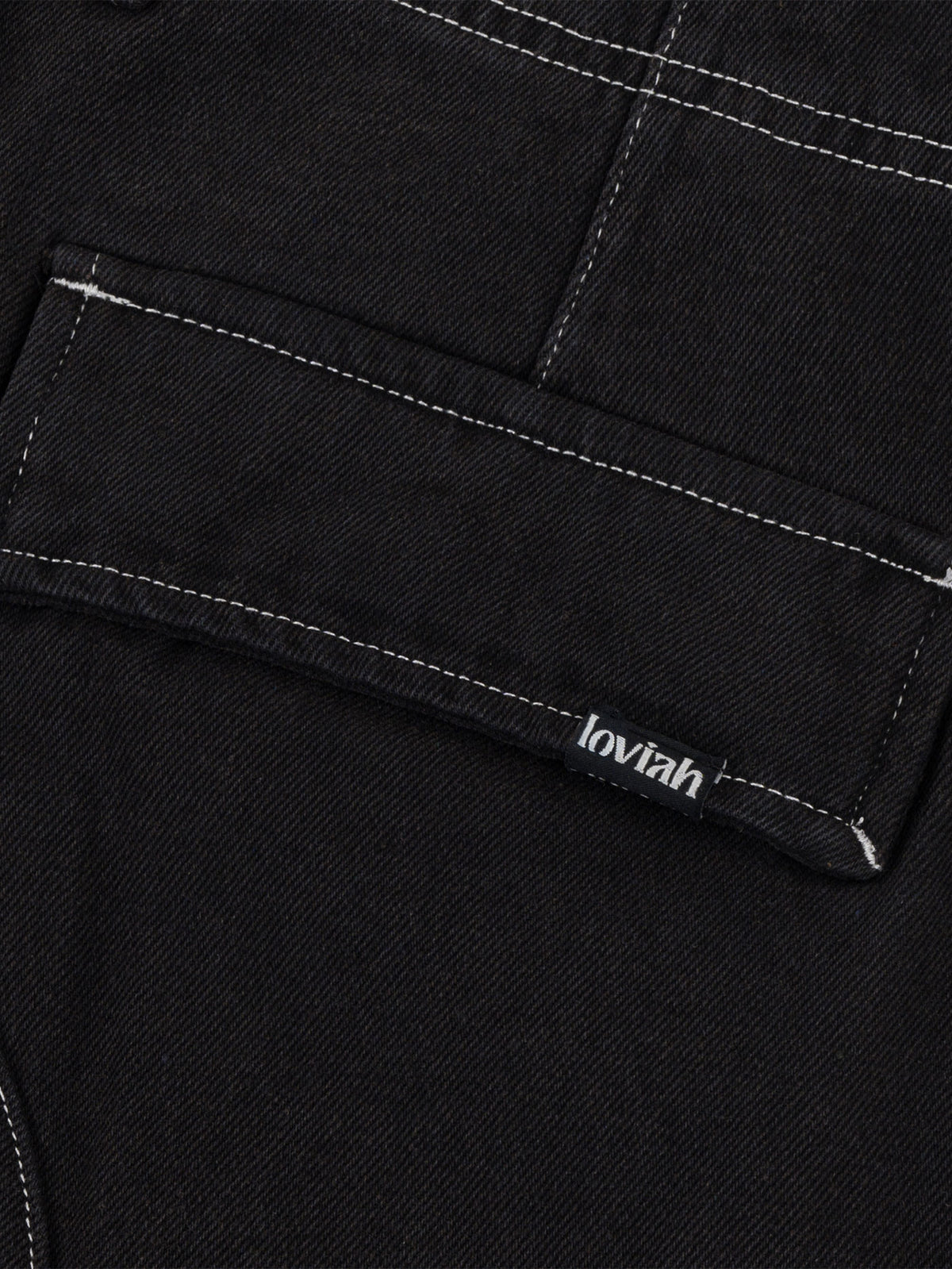 HEAVY DUTY CARGO DENIM PANTS | BLACK WASH DENIM