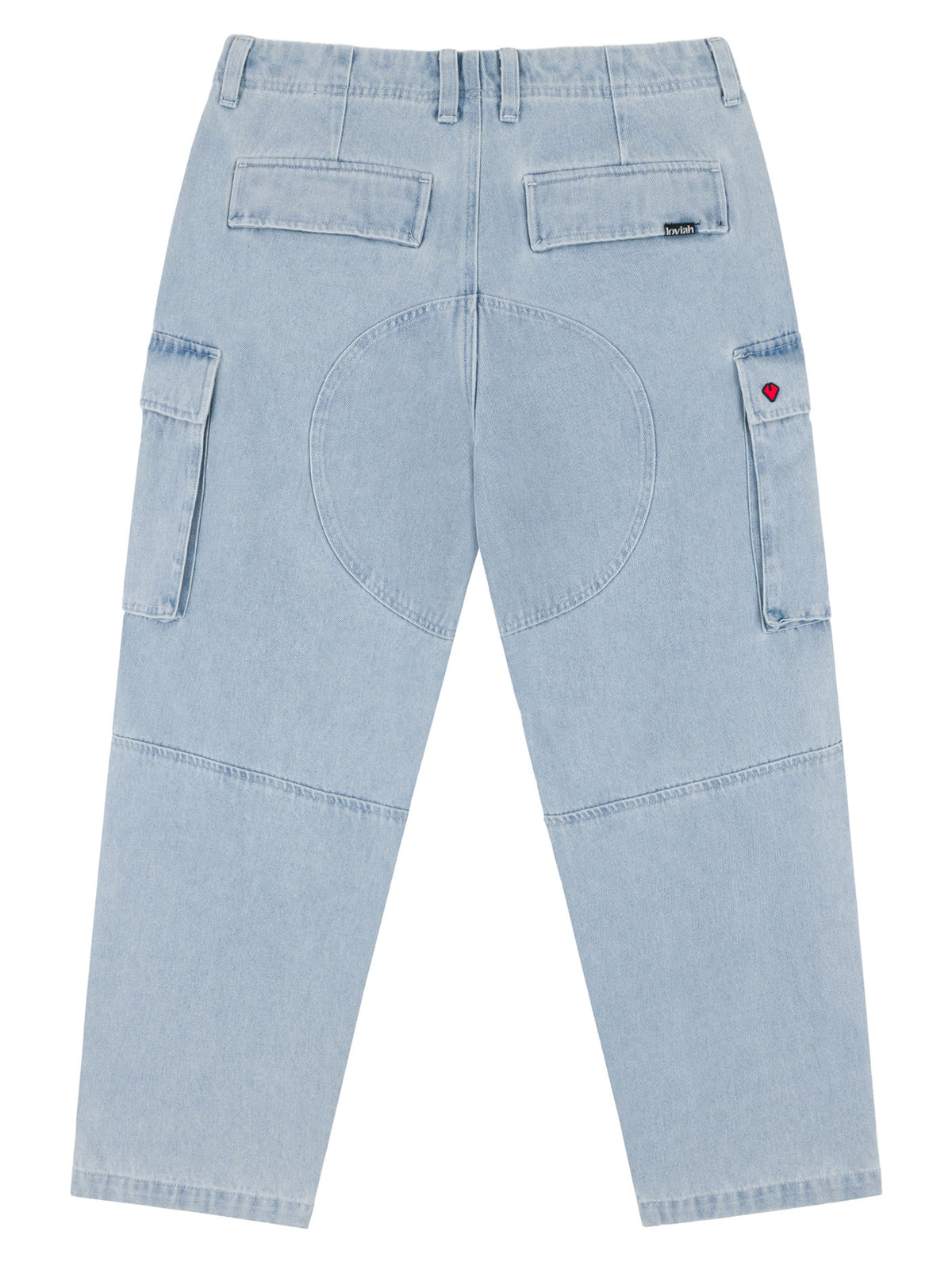 HEAVY DUTY CARGO DENIM PANTS | WHITE BLUE WASH