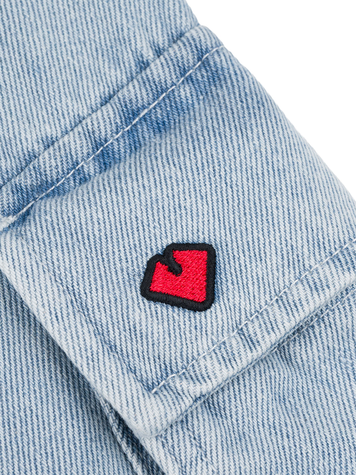 HEAVY DUTY CARGO DENIM PANTS | WHITE BLUE WASH