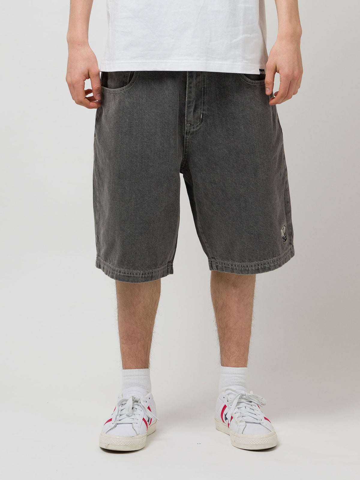 JHORTS DENIM SHORTS | GREY STONEWASH