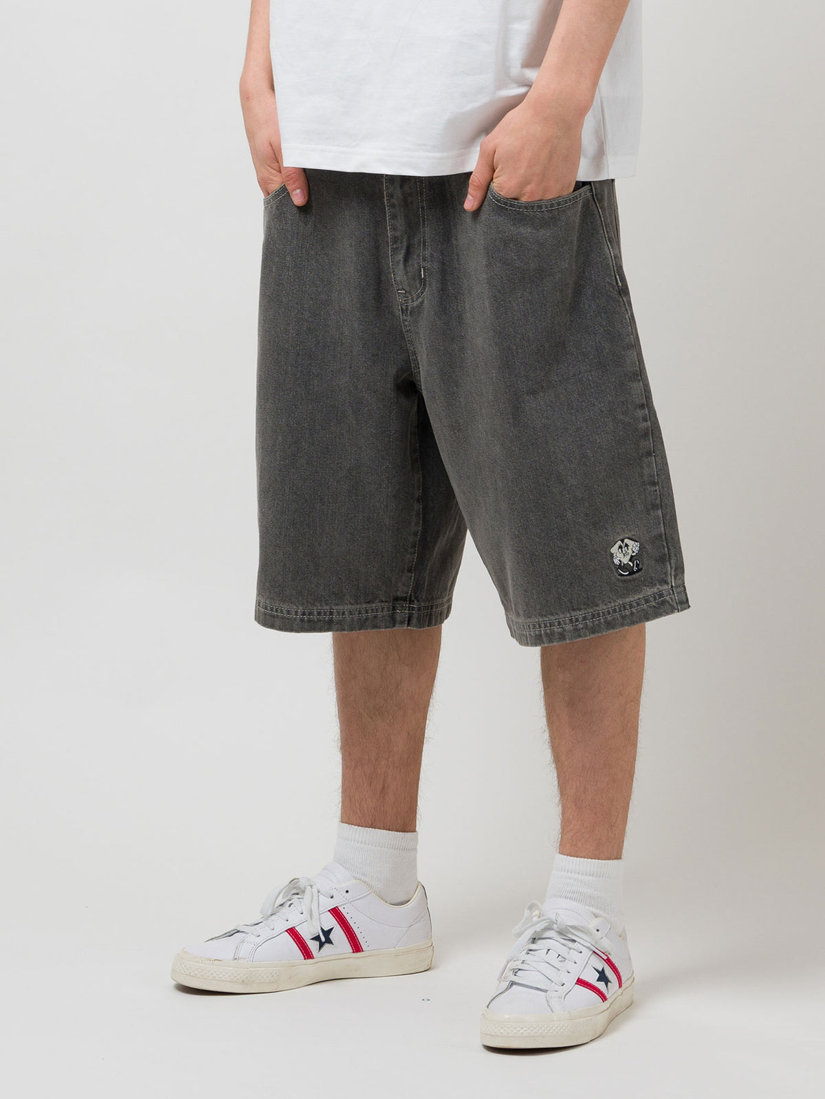 JHORTS DENIM SHORTS | GREY STONEWASH