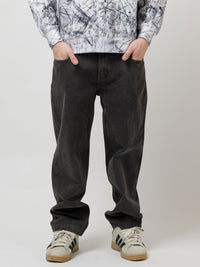 OG BAGGY ACID WASH 5 POCKET DENIM PANTS | BLACK ACID WASH