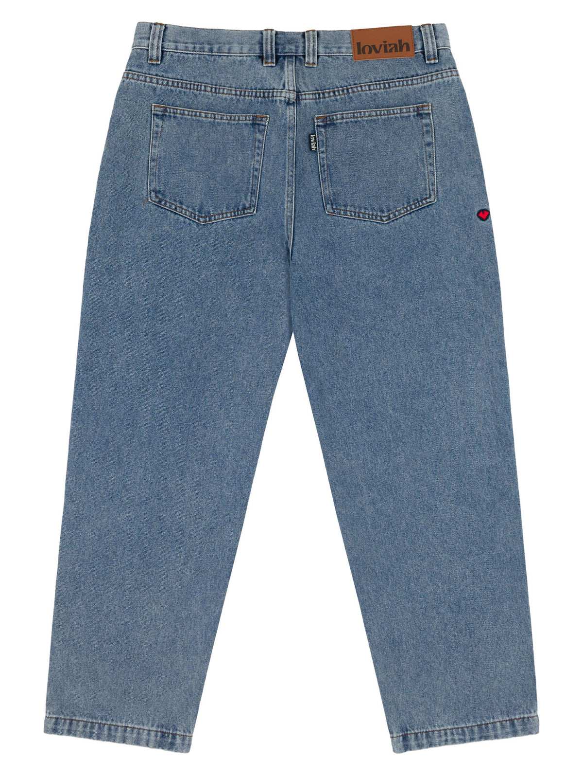 OG BAGGY ACID WASH 5 POCKET DENIM PANTS | INDIGO MEDIUM ACID WASH