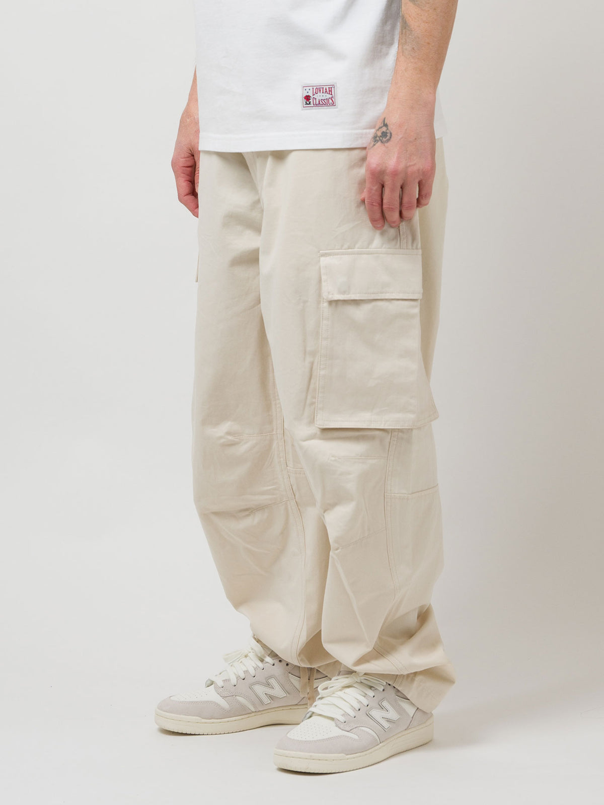 PARATROOPER V2 COTTON CARGO PANTS | LIGHT BONE